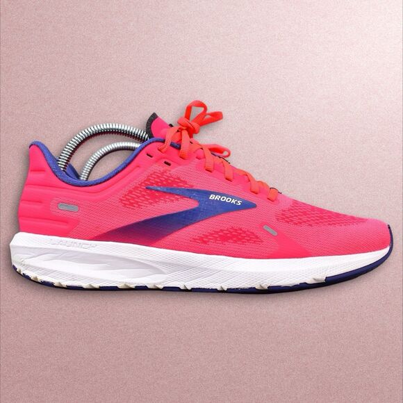 Brooks Women’s Launch 9 Pink/Fuchsia/Cobalt Running Shoes Size 9.5 B 12037318604 - Picture 1 of 10